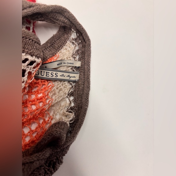 Guess Boho Festival Y2K Multicolor Retro Striped Linen Viscose Blend Tank Top - Picture 5 of 8